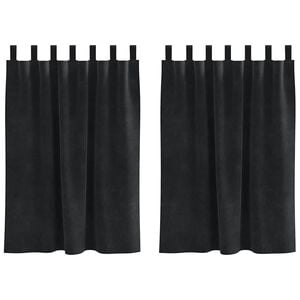 vidaXL Затъмняващи завеси 2 pcs Черно 140 x 140 cm Кадифе