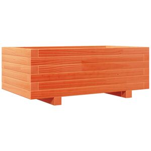 vidaXL Градинска кашпа, восъчнокафява, 70x40x26,5 см, бор масив