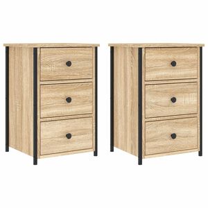 vidaXL Нощни шкафчета 2 бр дъб сонома 40x36x60 см инженерно дърво