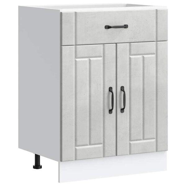 vidaXL Кухненски шкаф Lucca, бетонно сив, инженерно дърво