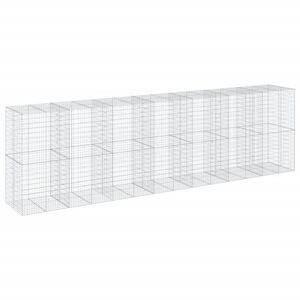vidaXL Габионна кошница с покритие, 700x100x200 см, поцинковано желязо