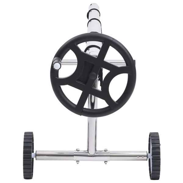 vidaXL Ролка за навиване на покривало за басейн с основа от инокс