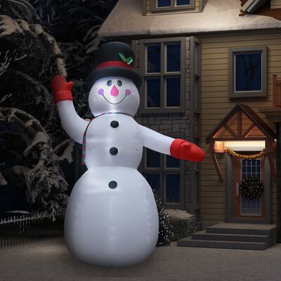 vidaXL Надуваем снежен човек с LED коледна украса IP44 300 см