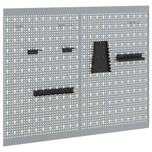 vidaXL Ета за съхранение 2 pcs Сив 100 x 1 x 80 см