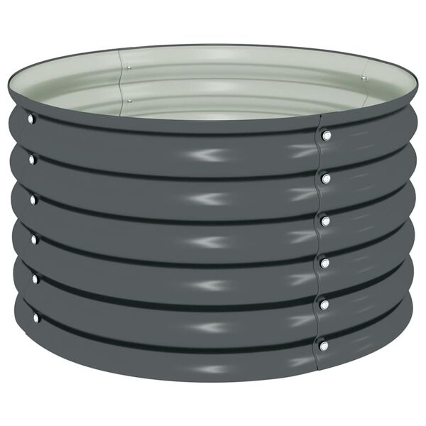 vidaXL Градинска висока леха 80x80x44 см поцинкована стомана сива