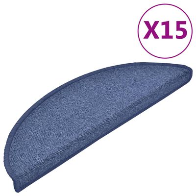 vidaXL 15 бр стелки за стълбища, сини, 56x17x3 см