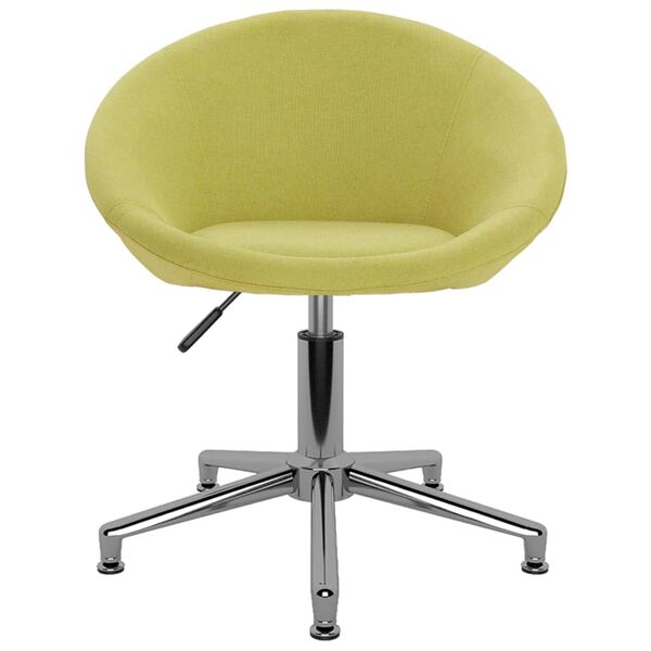 vidaXL Въртящи се трапезни столове, 2 бр, зелени, текстил