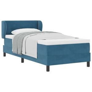 vidaXL Легло с пружинирана основа Тъмносиньо 90 x 190 cm Кадифе