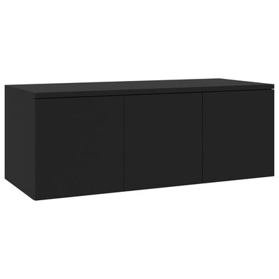 vidaXL ТВ шкаф, черен, 80x34x30 см, ПДЧ