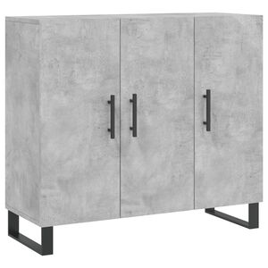 vidaXL Сайдборд, бетонно сив, 90x34x80 см, инженерно дърво