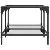 vidaXL Маса за кафе с прозрачен стъклен плот 98,5x50x40 см стомана