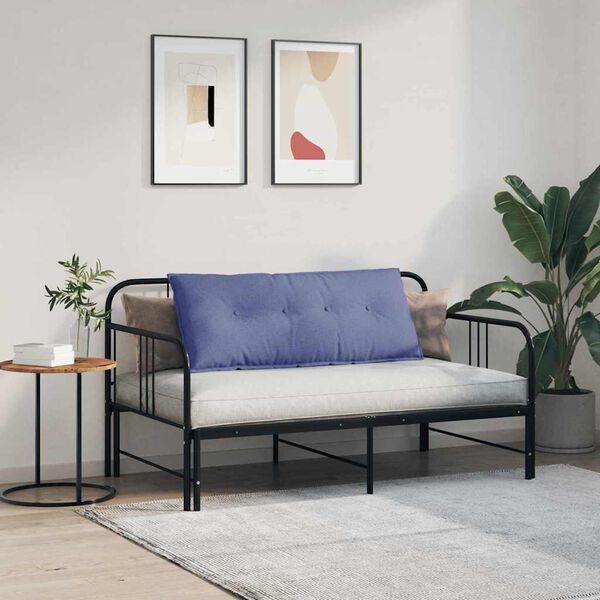 vidaXL Възглавница за гръб Дънково син 120 x 19 x 50 см текстил