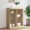 vidaXL Сайдборд с LED светлини, сонома дъб, 81x37x100 см