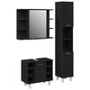 vidaXL Комплект мебели за баня 3 бр. Черно 30 x 30 x 179,5 см