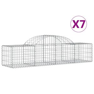 vidaXL Габионни кошници арка 7 бр 200x50x40/60 см поцинковано желязо