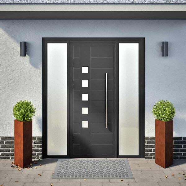 vidaXL Градински кашпи, 2бр, триъгълни, 40x40x75см, атмосферна стомана