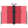 vidaXL Прибираща се странична тента, червена, 180x600 см