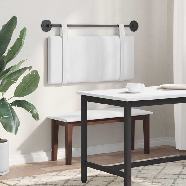 vidaXL Висяща табла Монтиране на стена Бял 100 x 55 x 5 см текстил