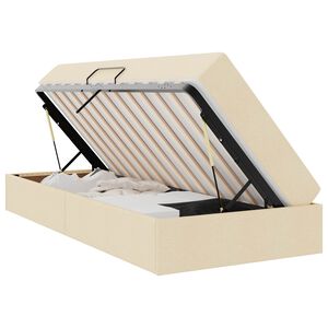 vidaXL Легло с място за съхранение и матрак с матрак Крем 100 x 200 cm