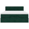 vidaXL Османска легло с матрак и LED, тъмнозелено, 140x200 см, кадифе
