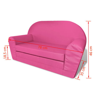 vidaXL Детско разтегателно кресло, розово