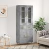 vidaXL Висок шкаф, бетонно сив, 69,5x34x180 см, инженерно дърво
