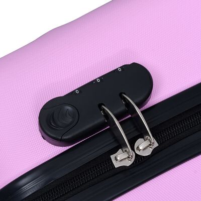 vidaXL Твърд куфар с колелца, розов, ABS