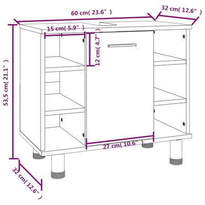 vidaXL Комплект шкафове за баня от 4 части инженерно дърво Опушен дъб