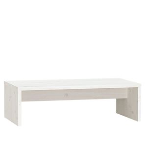 vidaXL Поставка за монитор, бяла, 50x27x15 см, бор масив
