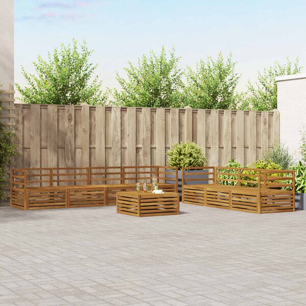 vidaXL Комплект дивани за открито 8 pcs Естествен