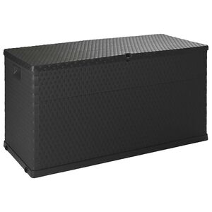 vidaXL Градински сандък за съхранение антрацит 120x56x63 см PP ратан