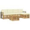 vidaXL Комплект дивани за открито 6 pcs Бяло и кремаво 59 x 59 x 37 см