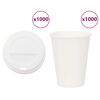 vidaXL Хартиени чаши за кафе с капачки 1000 бр. 12oz 300ml