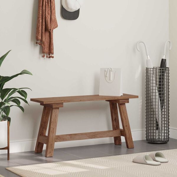 vidaXL Пейка Естествен 93 x 26 x 45 см Махагоново дърво