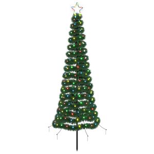 vidaXL LED коледна елха с гирлянди и шиш EKENAS 180 см