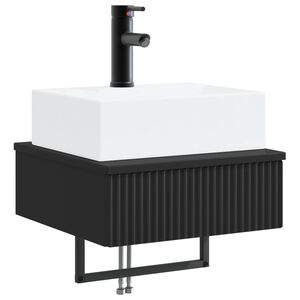 vidaXL Мивка за измиване, монтирана на стена Черно 40 x 41 x 39 см