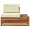 vidaXL Външен край на диван с възглавница Естествен 115 x 83 x 73 см