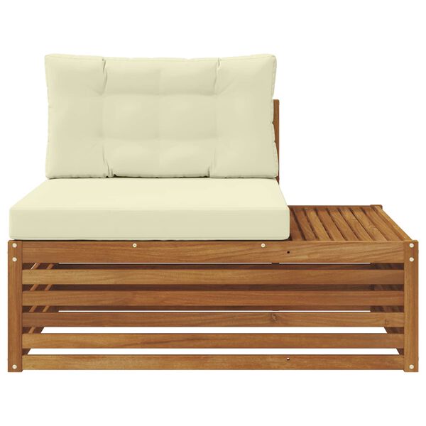 vidaXL Външен край на диван с възглавница Естествен 115 x 83 x 73 см