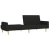 vidaXL 2-местен разтегателен диван с табуретка, черен, текстил