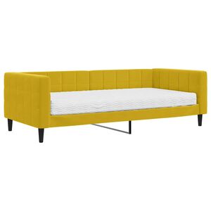 vidaXL Канапе с матрак, жълто, 90x200 см, кадифе