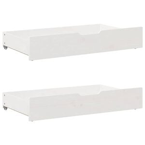 vidaXL Чекмеджета за под легло 2 бр бели 95x55x17 см бор масив