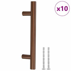 vidaXL Дръжки за шкафове, 10 бр, бронз, 96 мм, неръждаема стомана