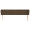 vidaXL Горна табла за легло с уши, тъмнокафява, 203x23x78/88 см, плат