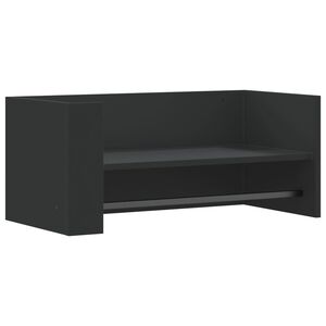 vidaXL Стенен рафт, черен, 70,5x35x30,5 см, инженерно дърво