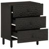 vidaXL Нощно шкафче, черно, 50x33x60 см, мангово дърво масив