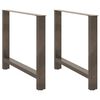 vidaXL Крака за трапезна маса, естествена стомана, 2 бр., 90 x (72-73) см, стомана