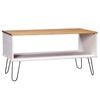 vidaXL Кафе маса New York, бял и естествен, бор масив