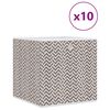 vidaXL Сгъваеми кутии за съхранение 10 бр кафяви 32x32x32 см текстил