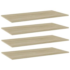 vidaXL Рафтове за етажерка, 4 бр, дъб сонома, 100x50x1,5 см, ПДЧ