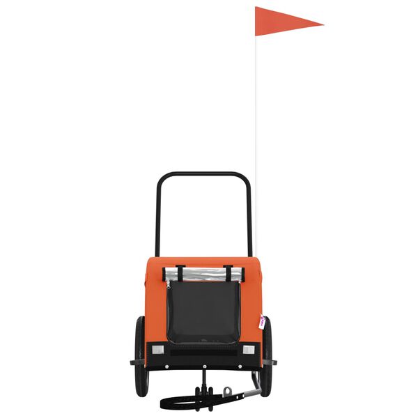 vidaXL Ремарке за колело за любимци оранжев черен Оксфорд плат желязо